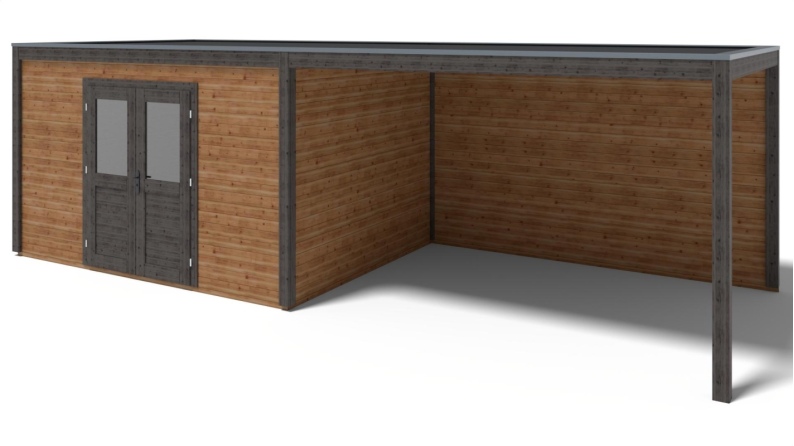 Casetta da giardino in legno Nova 8.06x3.09 m - 24.91 m2 - 28 mm - impregnata