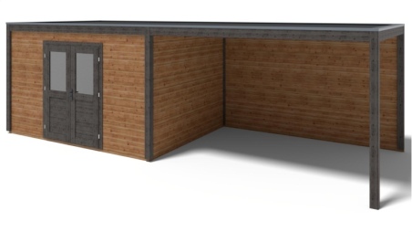 Casetta da giardino in legno Nova 8.06x3.09 m - 24.91 m2 - 28 mm - impregnata