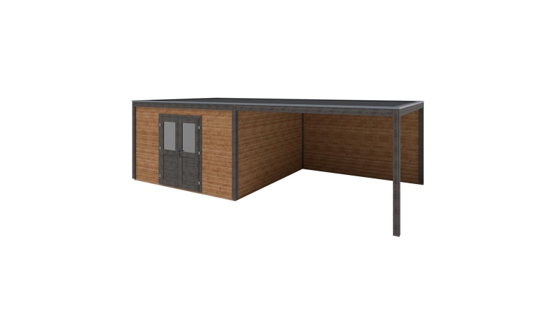 Casetta da giardino in legno Nova 8.06x4.09 m - 32.96 m2 - 28 mm - impregnata