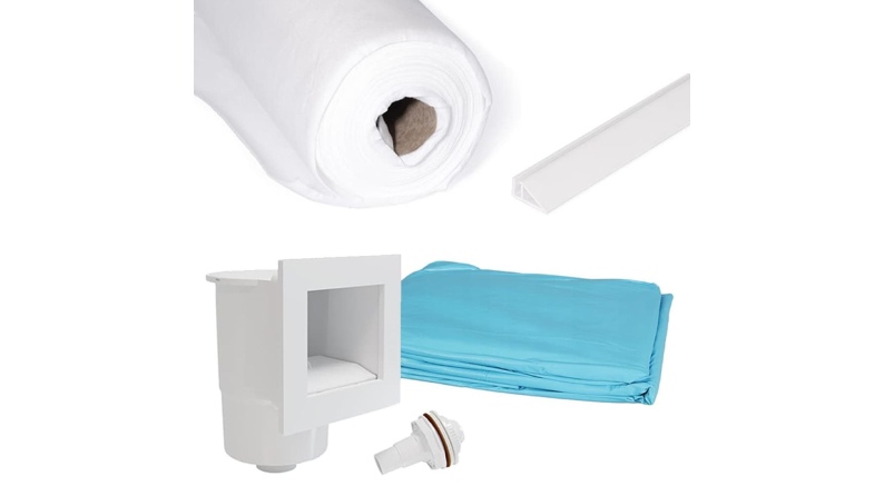 Piscina in legno AQUA 6.1 x 2.85 – H.1.31 m con spiaggia, sabbia, con supporti fissati al calcestruzzo