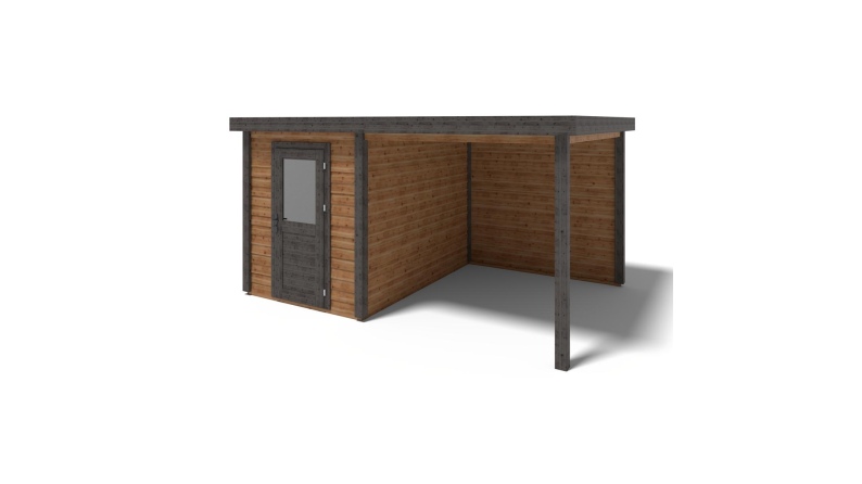 Casetta da giardino in legno Vala 4.56x3.09 m - 14.09 m2 - 28 mm - impregnata