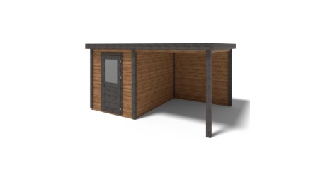 Casetta da giardino in legno Vala 4.56x3.09 m - 14.09 m2 - 28 mm - impregnata