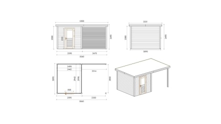 Casetta da giardino in legno Rava 5.06x3.09 m - 15.63 m2 - 28 mm - impregnata