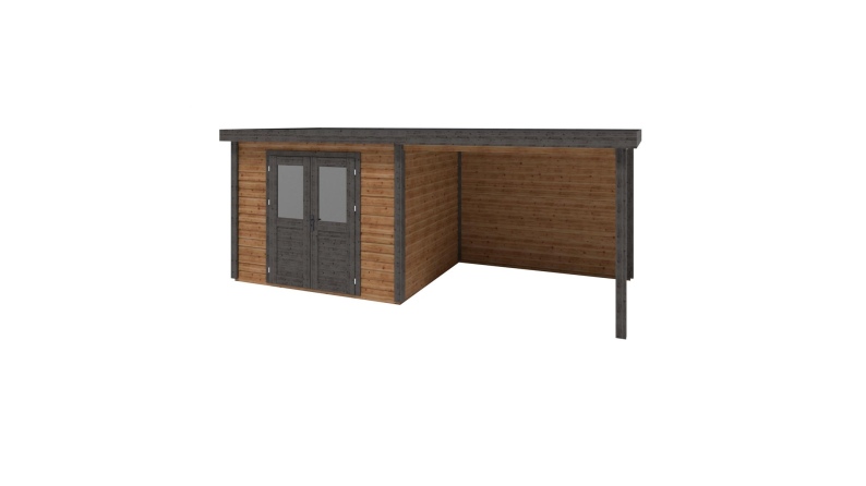 Casetta da giardino in legno Aura 6.06x2.59 m - 15.69 m2 - 28 mm - impregnata