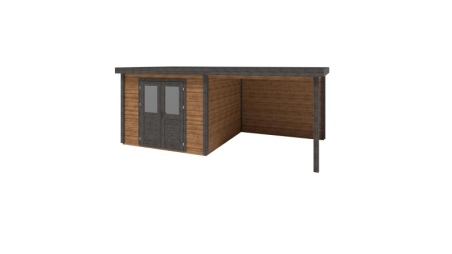 Casetta da giardino in legno Aura 6.06x3.09 m - 18.72 m2 - 28 mm - impregnata