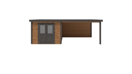 Casetta da giardino in legno Aura 7.06x3.09 m - 21.81 m2 - 28 mm - impregnata