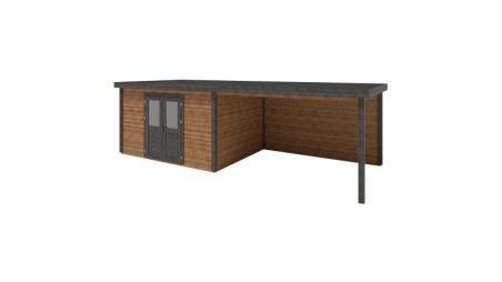 Casetta da giardino in legno Freya 7.06x3.09 m - 21.81 m2 - 28 mm - impregnata