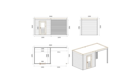 Casetta da giardino in legno Nexa 5.06x2.59 m - 13.11 m2 - 28 mm - impregnata