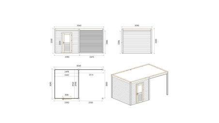 Casetta da giardino in legno Nexa 5.06x3.09 m - 15.64 m2 - 28 mm - impregnata