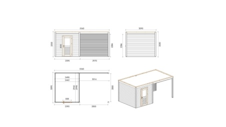 Casetta da giardino in legno Nexa 5.56x3.09 m - 17.18 m2 - 28 mm - impregnata