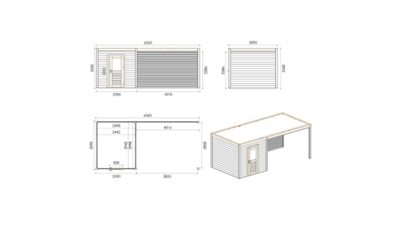 Casetta da giardino in legno Nexa 6.56x3.09 m - 20.27 m2 - 28 mm - impregnata