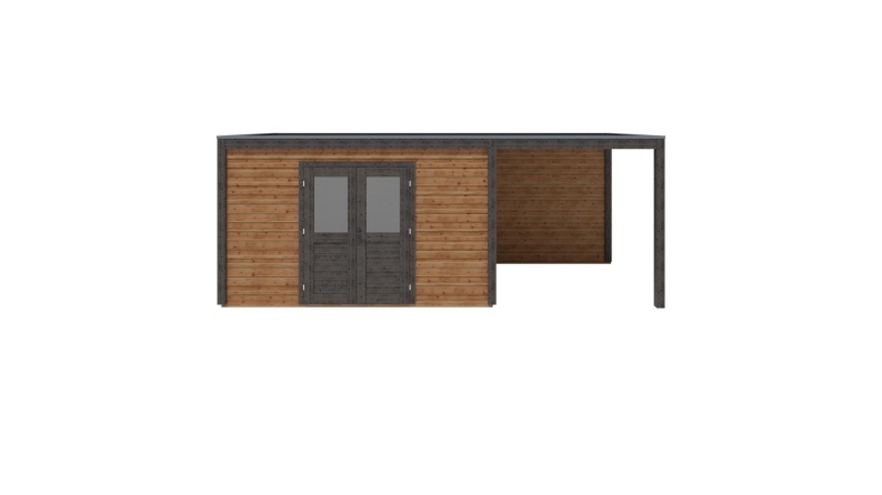 Casetta da giardino in legno Nova 6.56x2.59 m - 16.99 m2 - 28 mm - impregnata