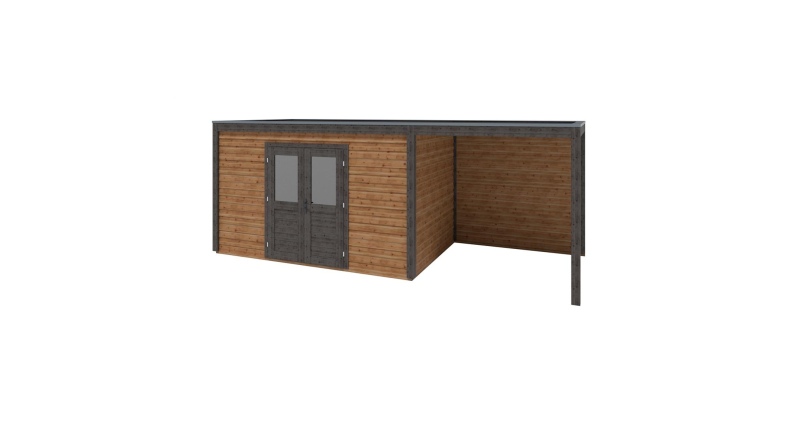 Casetta da giardino in legno Nova 6.56x2.59 m - 16.99 m2 - 28 mm - impregnata