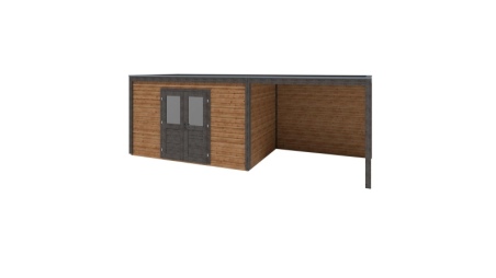 Casetta da giardino in legno Nova 7.06x2.59 m - 18.29 m2 - 28 mm - impregnata