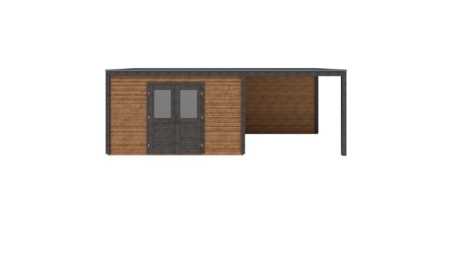 Casetta da giardino in legno Nova 7.06x2.59 m - 18.29 m2 - 28 mm - impregnata