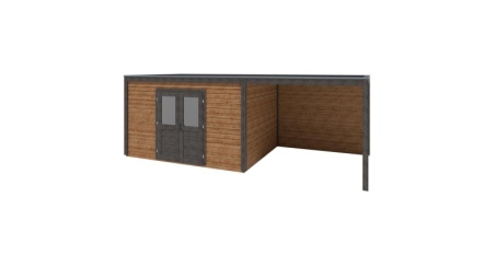Casetta da giardino in legno Nova 7.06x3.09 m - 21.82 m2 - 28 mm - impregnata