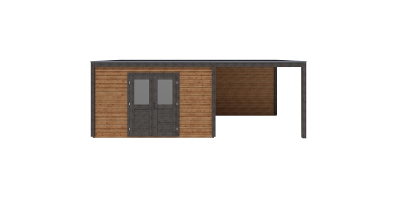 Casetta da giardino in legno Nova 7.06x3.09 m - 21.82 m2 - 28 mm - impregnata