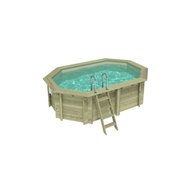 Piscina in legno NEMO 4.3 x 3 - H.1.18 m, sabbia, con supporti da cementare