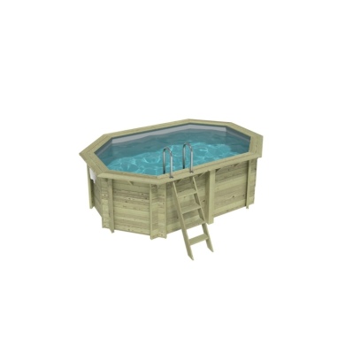 Piscina in legno NEMO 4.3 x 3 - H.1.31 m, grigio, Su telaio - senza cementazione