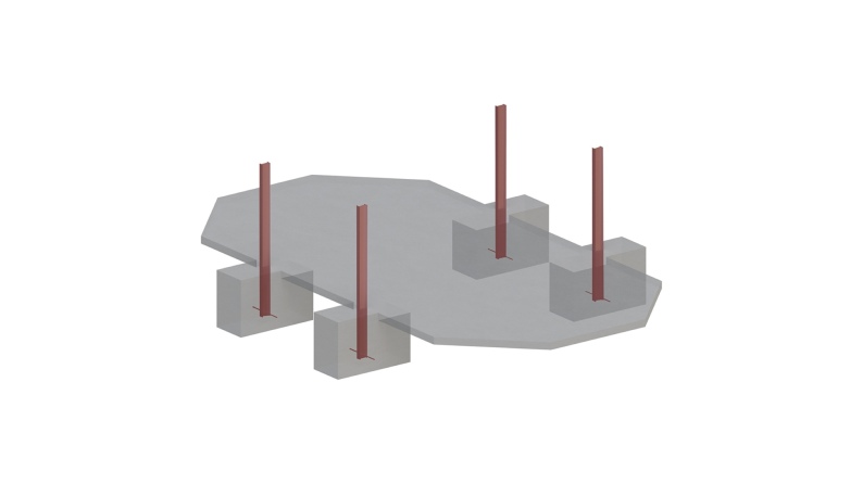 Piscina in legno NEMO 7.3 x 3.97 - H.1.45 m, grigio, con supporti da cementare