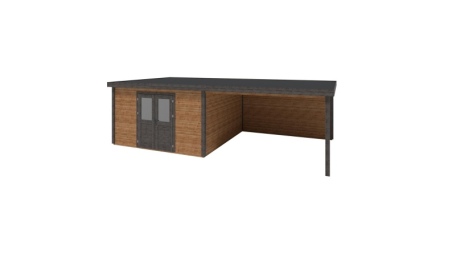 Casetta da giardino in legno Freya 8.06x4.09 m - 32.96 m2 - 28 mm - impregnata