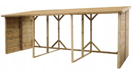 Capannone per legna 20 m3 - 5.2x2 m - H.2.06 m - Trattata