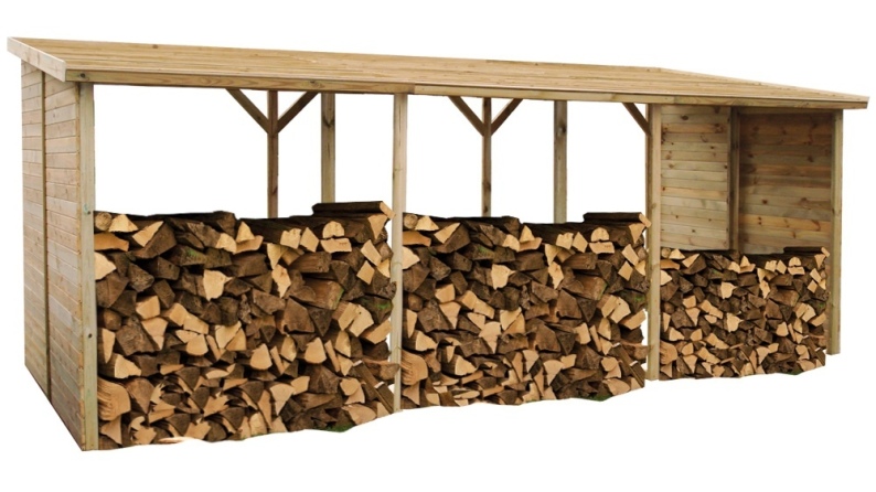 Capannone per legna 20 m3 - 5.2x2 m - H.2.06 m - Trattata