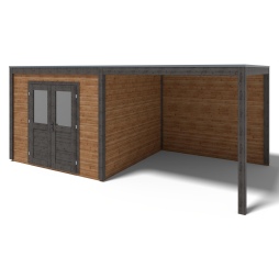 Casetta da giardino in legno Sora 6.06x3.09 m - 18.73 m2 - 28 mm - impregnata