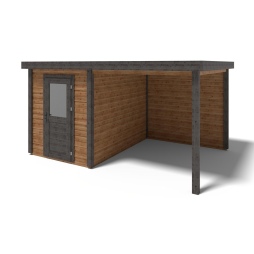 Casetta da giardino in legno Vala 4.56x3.09 m - 14.09 m2 - 28 mm - impregnata