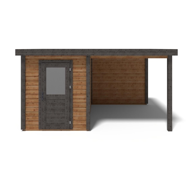 Casetta da giardino in legno Vala 4.56x3.09 m - 14.09 m2 - 28 mm - impregnata