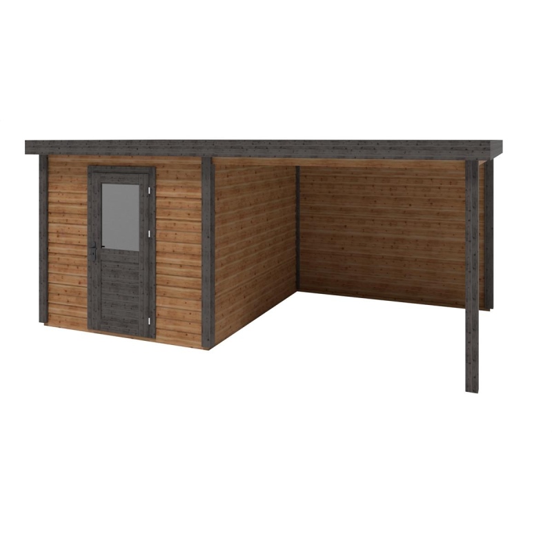 Casetta da giardino in legno Rava 5.56x3.09 m - 17.18 m2 - 28 mm - impregnata