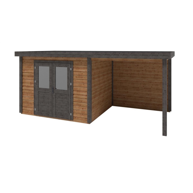 Casetta da giardino in legno Aura 5.56x2.59 m - 14.4 m2 - 28 mm - impregnata