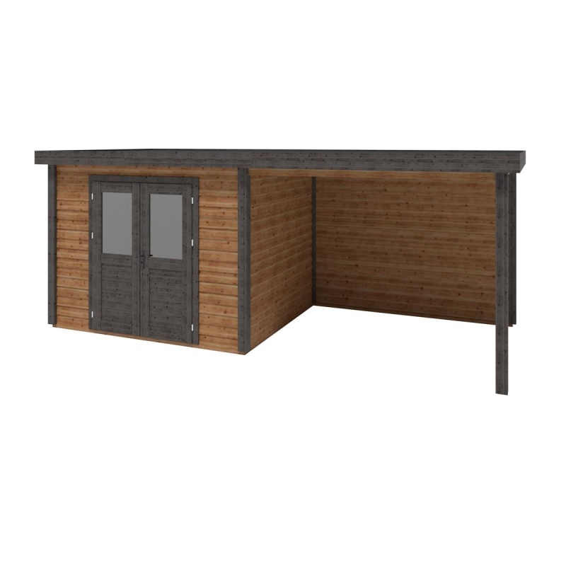 Casetta da giardino in legno Aura 6.06x2.59 m - 15.69 m2 - 28 mm - impregnata