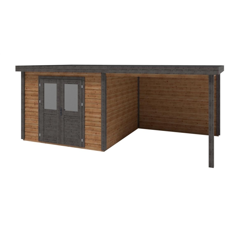 Casetta da giardino in legno Aura 6.06x3.09 m - 18.72 m2 - 28 mm - impregnata