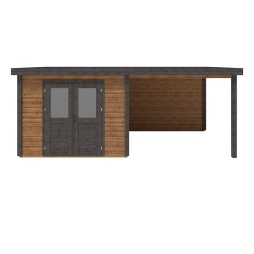 Casetta da giardino in legno Aura 6.06x3.09 m - 18.72 m2 - 28 mm - impregnata