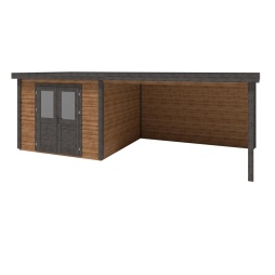 Casetta da giardino in legno Aura 7.06x3.09 m - 21.81 m2 - 28 mm - impregnata