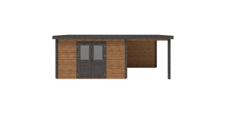 Casetta da giardino in legno Freya 7.06x4.09 m - 28.87 m2 - 28 mm - impregnata