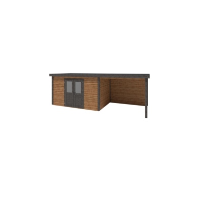 Casetta da giardino in legno Freya 6.56x2.59 m - 16.99 m2 - 28 mm - impregnata