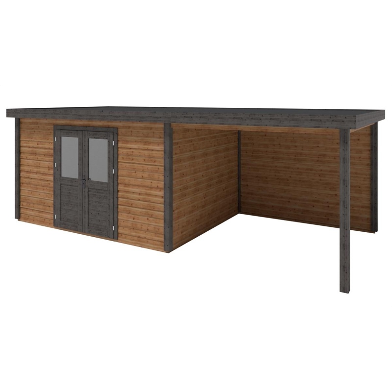 Casetta da giardino in legno Freya 6.56x3.09 m - 20.27 m2 - 28 mm - impregnata