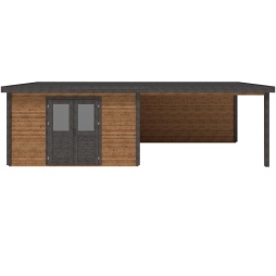 Casetta da giardino in legno Freya 7.06x3.09 m - 21.81 m2 - 28 mm - impregnata