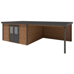 Casetta da giardino in legno Freya 8.06x4.09 m - 32.96 m2 - 28 mm - impregnata
