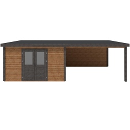 Casetta da giardino in legno Freya 8.06x4.09 m - 32.96 m2 - 28 mm - impregnata