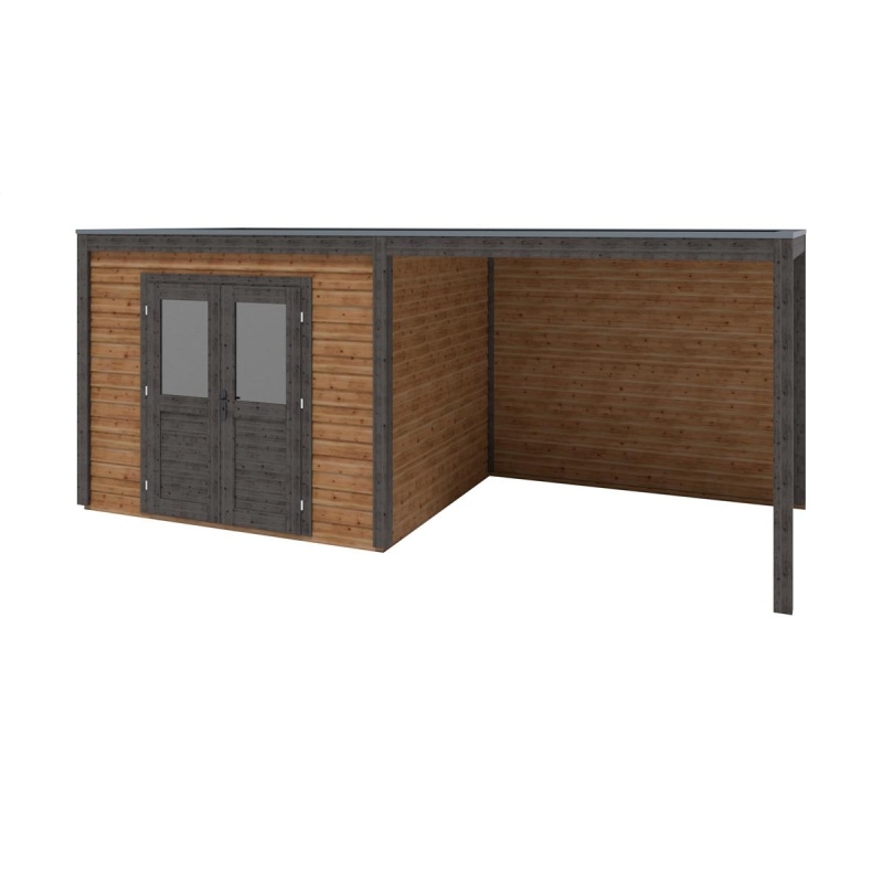 Casetta da giardino in legno Sora 6.06x2.59 m - 15.7 m2 - 28 mm - impregnata