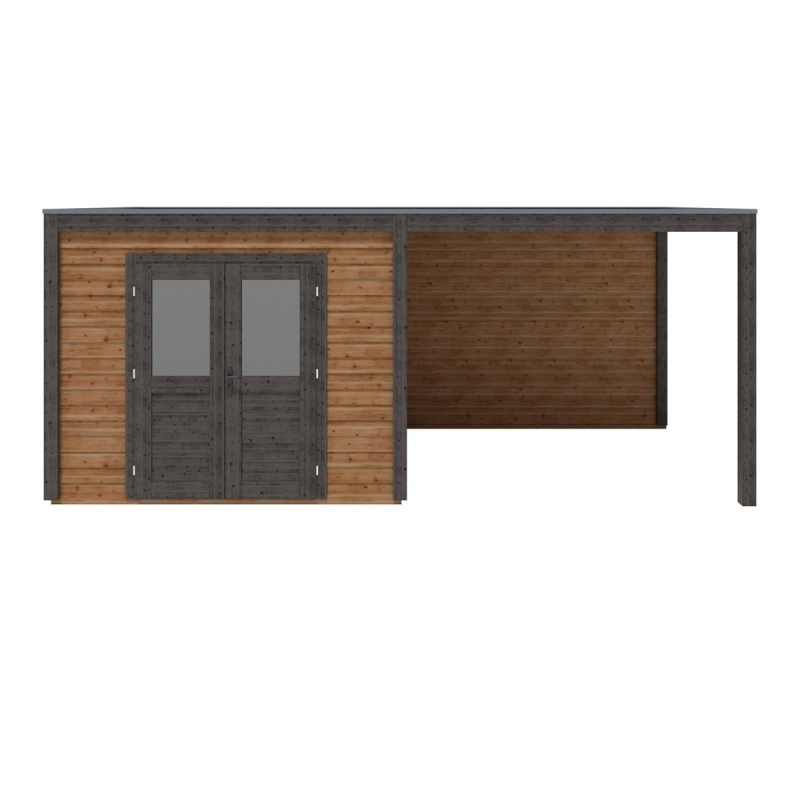 Casetta da giardino in legno Sora 6.06x2.59 m - 15.7 m2 - 28 mm - impregnata