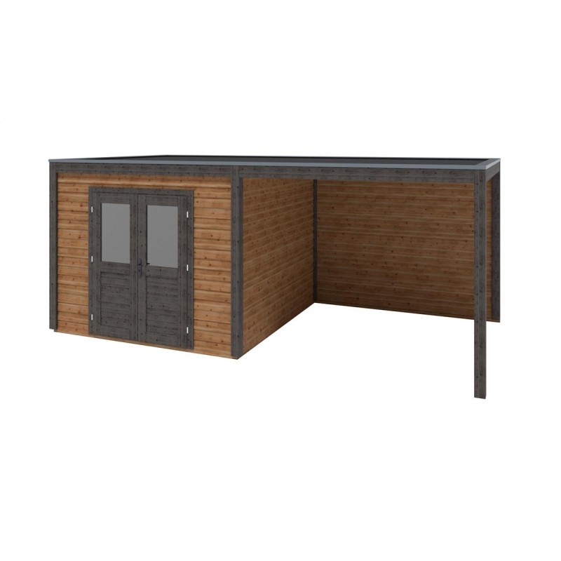 Casetta da giardino in legno Sora 6.06x3.09 m - 18.73 m2 - 28 mm - impregnata