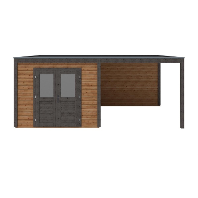 Casetta da giardino in legno Sora 6.06x3.09 m - 18.73 m2 - 28 mm - impregnata