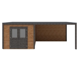 Casetta da giardino in legno Sora 7.06x3.09 m - 21.82 m2 - 28 mm - impregnata
