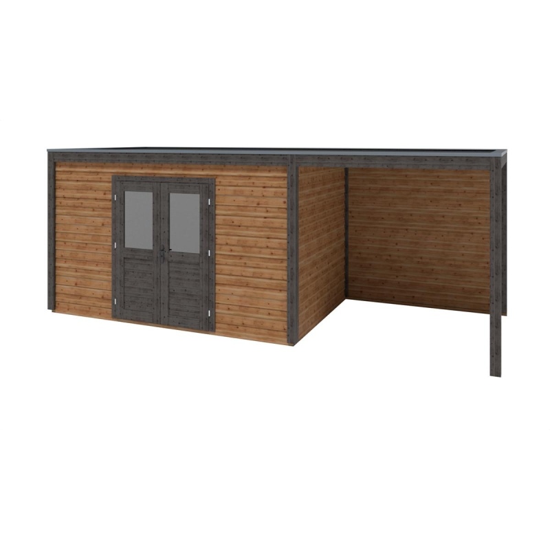 Casetta da giardino in legno Nova 6.56x2.59 m - 16.99 m2 - 28 mm - impregnata