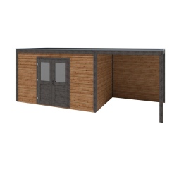 Casetta da giardino in legno Nova 6.56x2.59 m - 16.99 m2 - 28 mm - impregnata