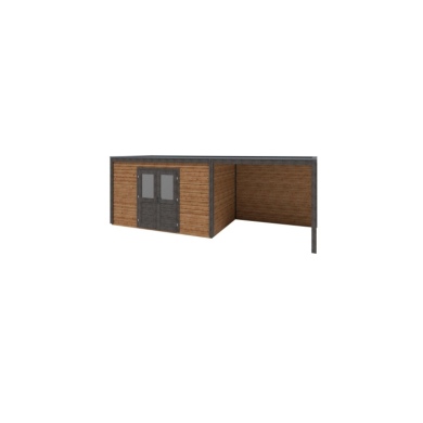 Casetta da giardino in legno Nova 7.06x2.59 m - 18.29 m2 - 28 mm - impregnata